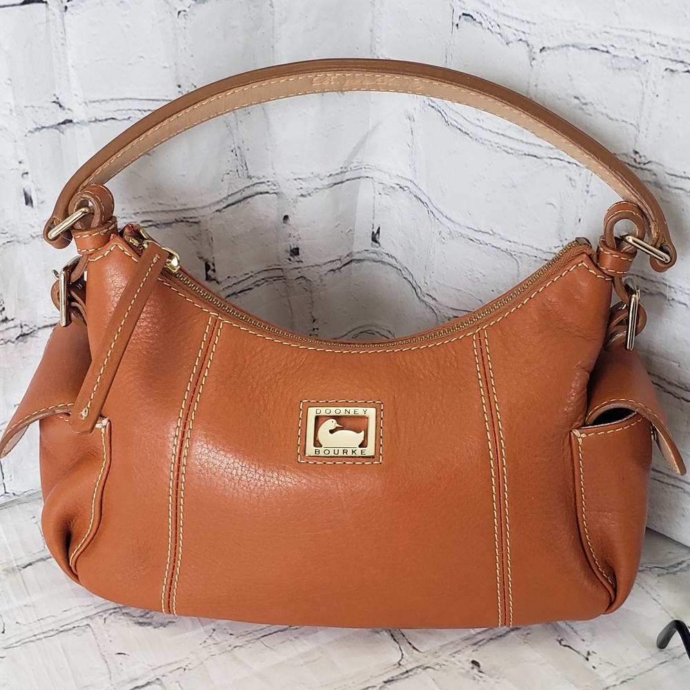 Dooney & Bourke Camel/Tan Leather Hobo Bag
